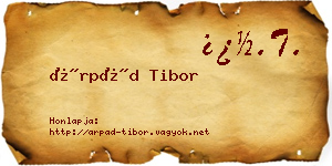 Árpád Tibor névjegykártya