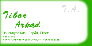 tibor arpad business card